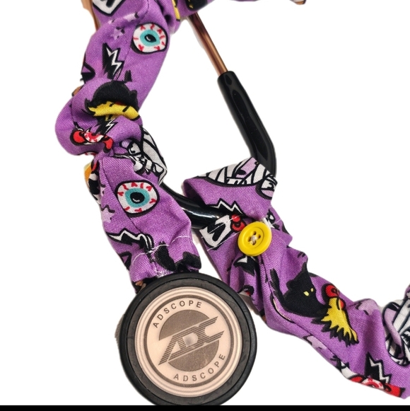 Handmade Purple Hello Kitty Halloween Stethoscope Sleeve: Washable Cotton Cover - Picture 4 of 8
